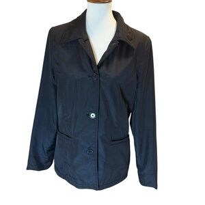 Ann Taylor Vintage Black Button Front Collared Jacket - Size Medium